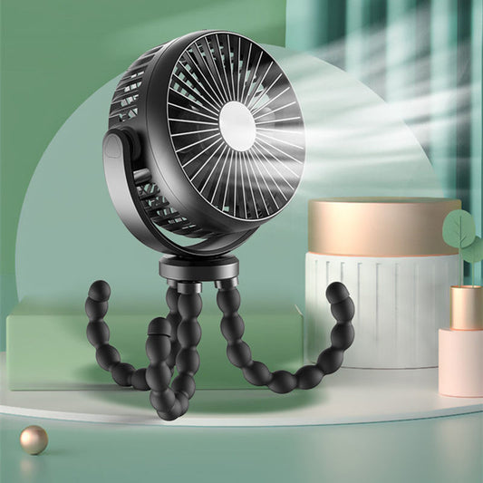 Mini  Octopus Baby Stroller Fan 360 degree Rotation Rechargeable Portable Fan with 5200mAh Battery Can Hang /Stand /Twist